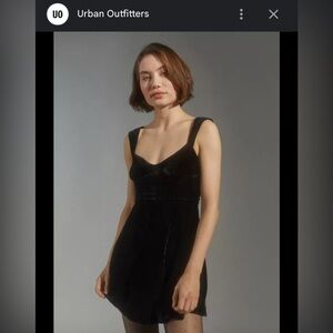 Urban Outfitters Black Velvet Mini Dress